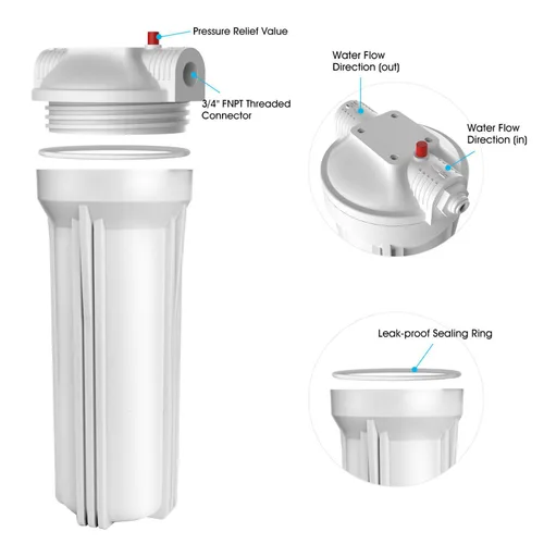Miniatura 6 de SimPure Carcasa para filtro de agua para toda la casa, filtro de agua en línea para el hogar, filtro de sedimento universal de 10 pulgadas