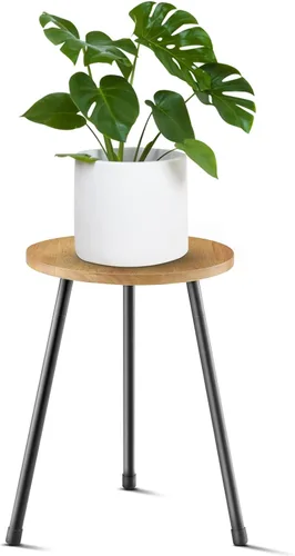 Miniatura 11 de KINNARY Soporte para plantas de interior, mesa de madera de mediados de siglo para macetas, soporte alto de metal resistente, decoración moderna