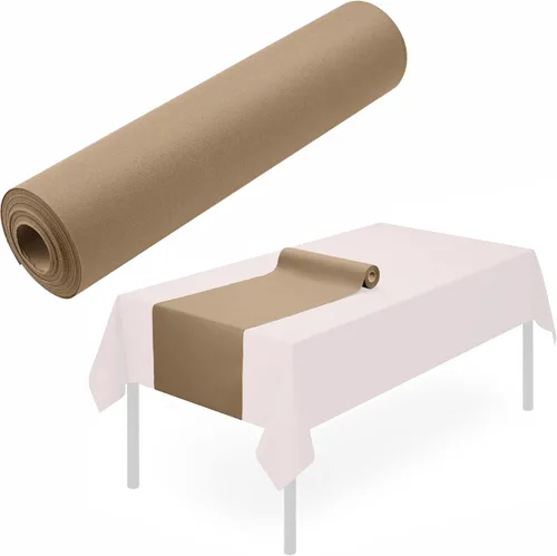 Miniatura 14 de Camino de mesa desechable para mesa de comedor, 16 x 48 pulgadas, paquete de 20 caminos de mesa de papel verde similar al lino para Navidad, fiesta