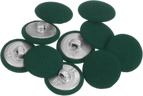 Miniatura 96 de HARFINGTON 10 botones de tela de 24L cubiertos de tela de 0.59 pulgadas, vástago de metal, botones de costura redondos para trajes, blusas de Azul