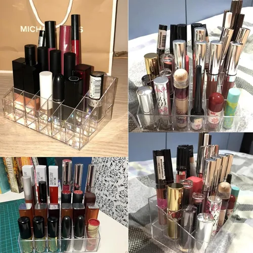 Miniatura 4 de Tecbeauty Soporte para Lápiz Labial, 24 Ranuras Organizador de Lápiz Labial Transparente Acrílico Exhibidor de Almacenamiento de Brillo Labial