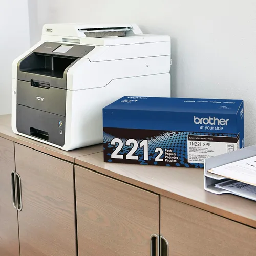 Miniatura 3 de Cartucho de tóner Brother TN221BK, tóner negro de repuesto, rendimiento de hasta 2,500 páginas, cartucho de reposición Amazon Dash, TN221