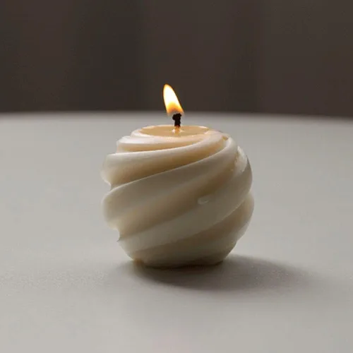 Miniatura 4 de XMOX Molde de vela de silicona con forma de bola en espiral, simplicidad, geometría moderna, cera de jabón, moldes de resina, velas de bricolaje