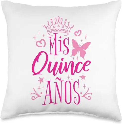 15 Birthday Quinceanera Gifts Sweet 15 Mexican Birthday Party Quinceanera Mis Quince Años - Almohada de 16 x 16 pulgadas, multicolor