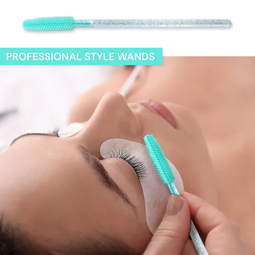 Miniatura 4 de 50 varitas desechables de silicona para pestañas – Cepillos de extensión de cejas y pestañas, separador de peine, herramienta de microblading