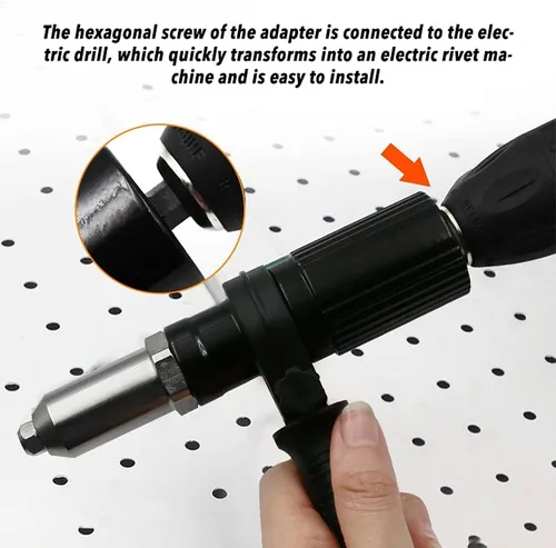 Miniatura 3 de Kit adaptador de pistola remachadora inalámbrica con 4 pernos de boquilla a juego diferentes, llave para taladro inalámbrico, accesorios de trabajo