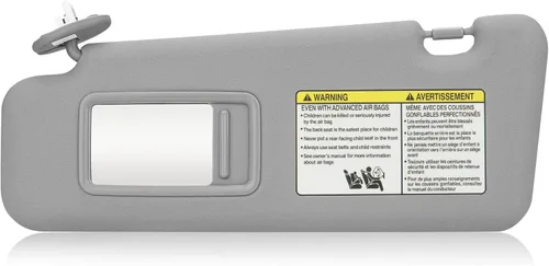 Miniatura 8 de TadaMark Visera solar derecha del lado del pasajero para Toyota Highlander 2008 2009 2010 2011 2012 2013 gris con luz de repuesto # 74320-0E050-B0