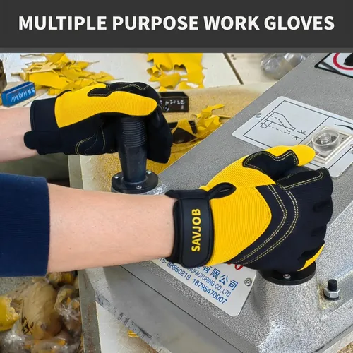 Miniatura 6 de Guantes de trabajo de seguridad para hombres y mujeres, guantes de trabajo utilitarios, guantes de mecánico, guantes de trabajo de patio, ajuste