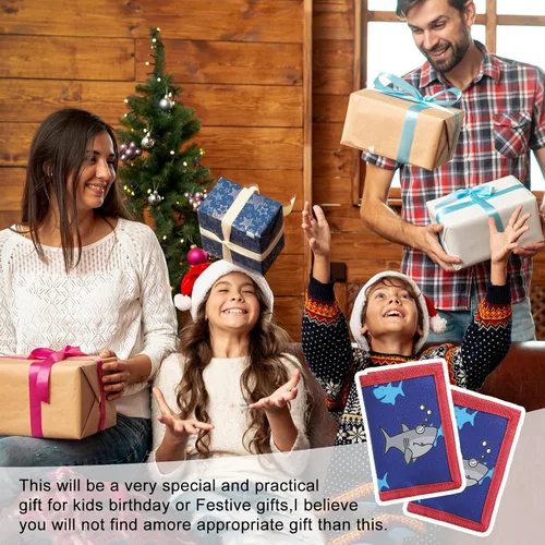 Miniatura 4 de Leyeve Trifold Canvas al aire libre encantadora de la historieta de la cartera para los niños - Santa Claus, Sharks, Billetera triple