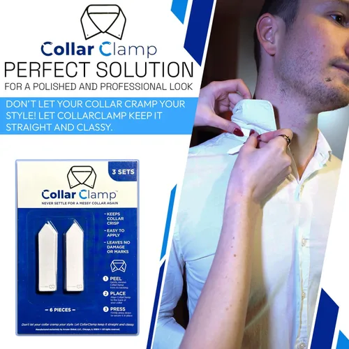Miniatura 2 de Adhesivos de doble cara para el cuello, crujientes, extraíbles, insertos de cuello, moldeador de cuello para camisas de vestir para hombres, 3