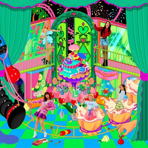 K-POP [3 regalo] Red Velvet The Reve Festival Finale álbum de reempaquetado [Scrapbook ver] CD+Póster plegado+Tarjeta fotográfica extra+Máscara 3D