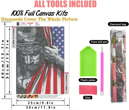 Miniatura 5 de Kit de pintura de diamante 5D por números para adultos y niños, kits de pintura de diamante de paloma redonda de taladro completo, kits de arte