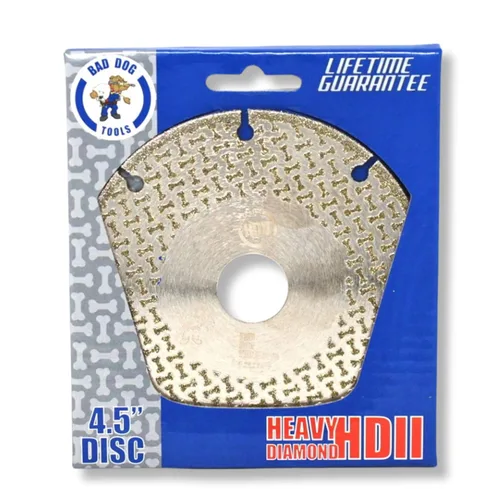 Miniatura 11 de Bad Dog Tools 4.5” Disco de brida Deux (HDII) de diamante para molienda *a ras*, lijado y corte. Uso en hierro, acero, latón, azulejo, piedra