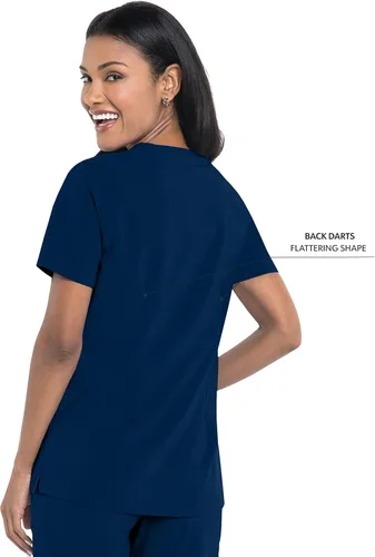Miniatura 3 de Landau Womens Plus Size Urbane Performance Tailored Fit Super Stretch 3-Pocket Scrub Top 9015
