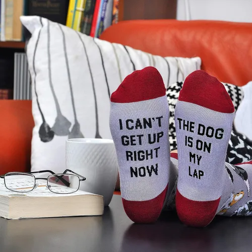 Miniatura 5 de Cavertin Calcetines novedosos para mujer con caja de regalo para amantes de los gatos, perros, mamá, libros, gato, mamá, llama, unicornio, perezoso