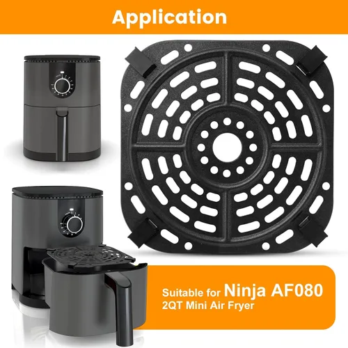 Miniatura 3 de Accesorios para freidora de aire Ninja AF080 Mini freidora de aire, 5.6 x 5.6 pulgadas, cuadrada, de grado alimenticio, antiadherente, freidora