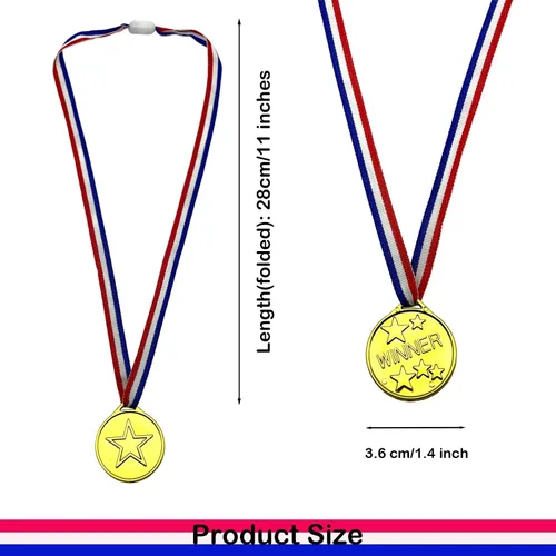 Miniatura 3 de Medallas ganadoras de plástico de 24 piezas, medallas de oro para niños, deportes escolares, competencia de fútbol, juegos, espectáculo de talentos
