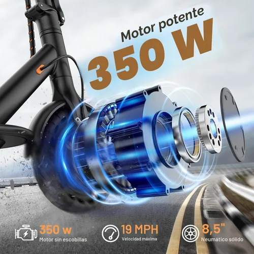 Miniatura 3 de VOLPAM Adult Electric Scooter, 250W/350W/500WMotor, 8.5"/10" Solid Tires, 10/19/22Mph, 32/28/23/21/18/16/10Miles Max Range, Dual Braking Naranja