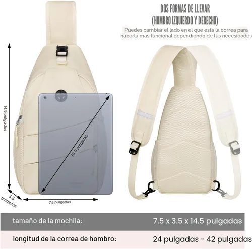 Miniatura 2 de Pritent Bolsos cruzados para mujeres y hombres, mochila de moda, bolsa casual para el pecho con correa de hombro convertible