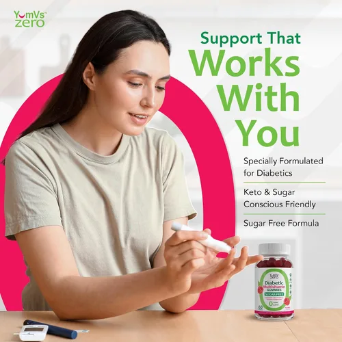 Miniatura 5 de YUM-V'S Gomitas Multivitamínicas Suplemento de Vitaminas Sin Azúcar para Mujeres y Hombres Cromo, Tiamina y Magnesio Gomitas de Sabor Natural