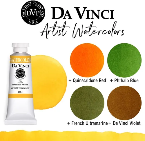 Miniatura 295 de DA VINCI PAINTS Pintura Acuarela Profesional para Artistas, Alizarin Crimson (Quinacridone), 37ml Índigo
