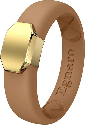 Miniatura 23 de Egnaro - Anillo de boda de silicona para mujer, diseño ergonómico y transpirable, ancho de 0.15 pulgadas, bandas de silicona flexibles con placa
