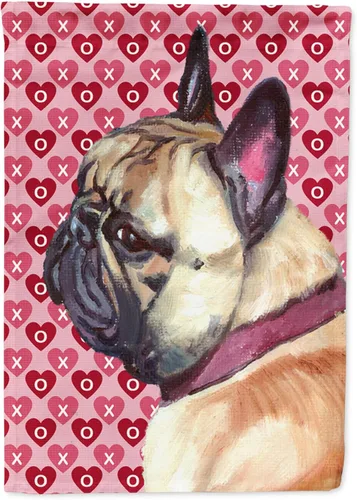 Miniatura 40 de Caroline's Treasures SS4484GF Bandera de jardín con diseño de bulldog inglés y corazones para el Día de San Valentín, bandera decorativa para patio