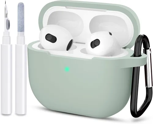 Miniatura 9 de Compatible con AirPods 3, funda protectora de silicona para AirPods de tercera generación 2021, carga inalámbrica, azul oscuro