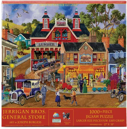 SUNSOUT INC - Jerrigan Bros General Store - Rompecabezas de 1000 piezas grandes por artista: Joseph Burgess - Tamaño acabado 27" x 35" - MPN # 38971