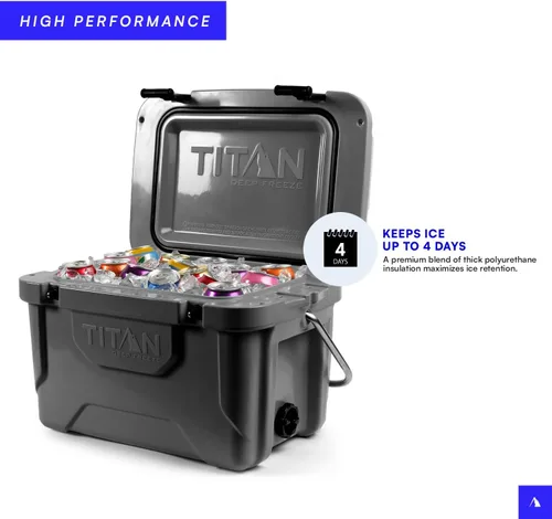 Miniatura 3 de Titan Hard Ice Chest Cooler Roto Cooler con protección Microban y aislamiento de congelación profunda Gris