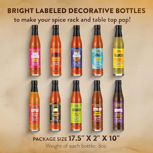 Miniatura 6 de Set de regalo de variedad de salsa picante estilo mexicano Aztecs Revenge - 10 botellas de salsa picante