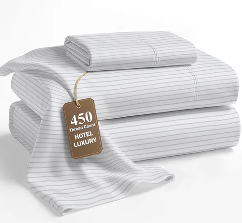 Miniatura 61 de LANE LINEN - Sábanas tamaño Split King para cama ajustable, 450 hilos, 100% algodón, 2 sábanas bajeras individuales XL, con bolsillo profundo, 05
