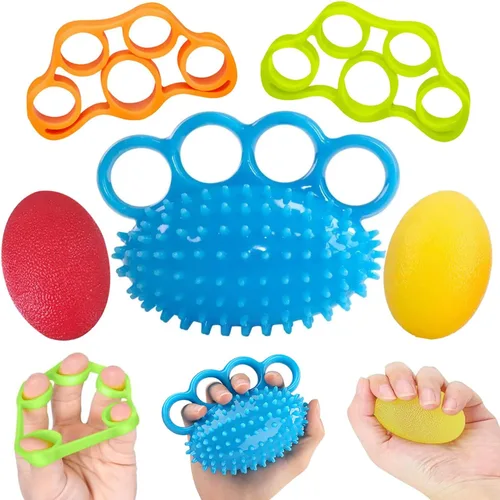 Bolas para apretar para ejercicio de mano, entrenador de fuerza de agarre, kit de recuperación de dedos, mejora la flexibilidad de los dedos, alivio