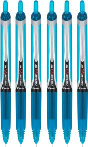Miniatura 7 de PILOT Precise V5 RT - Bolígrafos de tinta líquida recargables y retráctiles, punta extrafina (0.020 in), tinta azul marino, paquete de 6