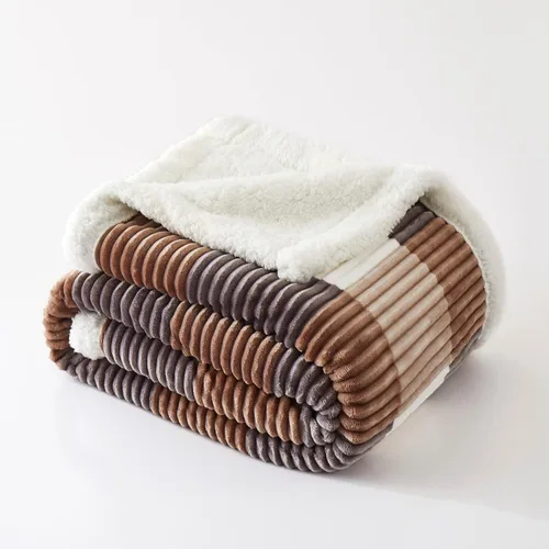 Miniatura 8 de PU MEI Manta Sherpa tamaño matrimonial/Queen, manta gruesa a cuadros, 90 x 80 pulgadas, franela súper suave, forro polar, reversible, de terciopelo