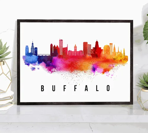 Miniatura 32 de Pera Print Rochester Skyline New York Póster, pintura de paisaje urbano de Nueva York, impresión de paisaje urbano y monumentos, arte de pared