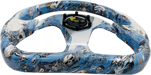 Miniatura 6 de Volante de carreras con patrón de graffiti, volante plano de Drifting Sim Drift Pc con botón de bocina