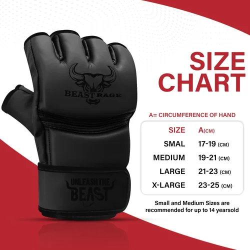 Miniatura 5 de BEAST RAGE Guantes de artes marciales para hombres y mujeres, guantes de artes marciales para combate, palma ventilada, cuero vegano, lucha