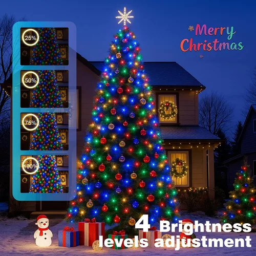 Miniatura 4 de Luces de Navidad 500 LED de 164 pies, luces impermeables para árbol de Navidad con 8 modos, control remoto, 3 temporizadores y función de memoria