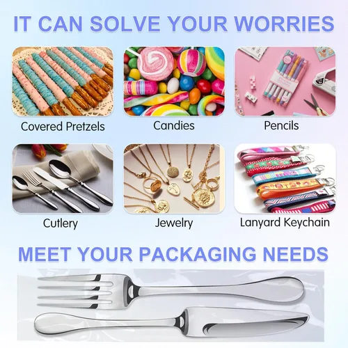 Miniatura 5 de Bolsas largas de celofán autoadhesivas de 2 x 5 pulgadas, 200 unidades transparentes para galletas y dulces, resellables, de plástico