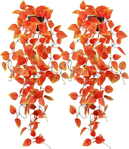 Miniatura 18 de LOYWREE Plantas Artificiales de 35.4 Pulgadas en Maceta Negra Plantas Colgantes Falsas Realistas en Maceta con Hiedra Artificial y Pothos - Ideal