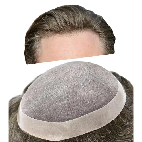 Miniatura 27 de FACE MIRACLE - Pelucas de cabello humano real para hombre, con revestimiento de poliéster, prótesis de cabello masculino, 8 x 11, 1#, negro