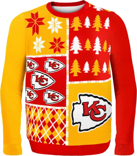 Miniatura 26 de FOCO NFL Unisex-Adult NFL Busy Block Ugly Sweater Bloque ocupado