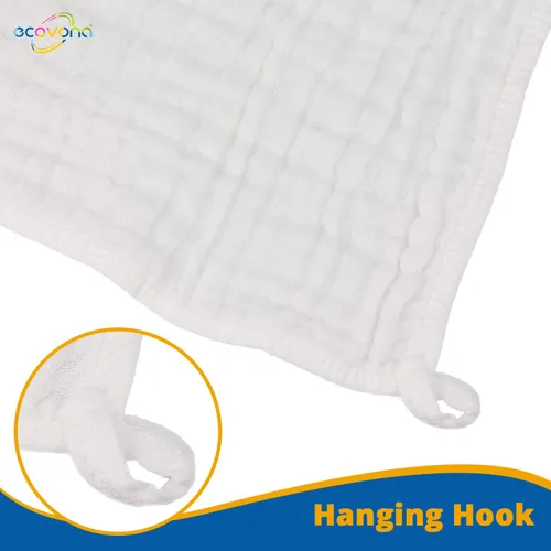 Miniatura 7 de Paño de muselina para bebés niños y niñas (paquete de 8) Artículo esencial de algodón para recién nacidos Diseño unisex blanco Paños súper