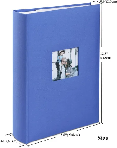 Miniatura 5 de 1DOT2 Álbum de fotos de 4 x 6 con capacidad para 402 fotos con bolsillos deslizantes para notas, cubierta de lino, álbumes de fotos con espacio