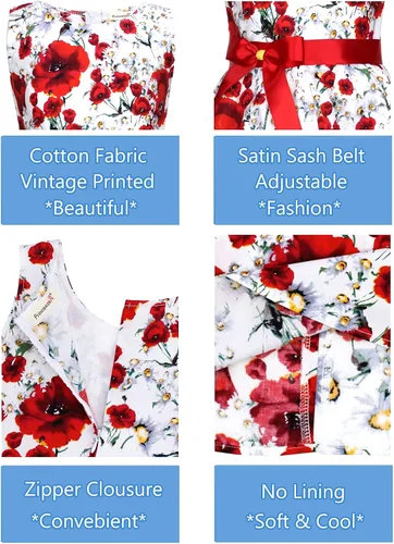 Miniatura 43 de Vestido de verano para niña, de algodón, con diseño floral