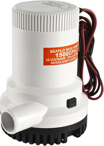 Miniatura 11 de SEAFLO Bomba de Sentina Serie 01 500 GPH – 12V, Salida de 3/4", Bomba Sumergible Marina con Protección Antibloqueo de Aire, Certificado CE y RoHS