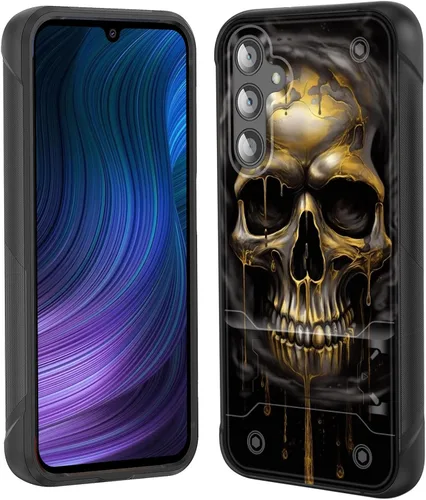 Miniatura 49 de Funda para Galaxy S24 Plus con soporte, doble capa híbrida de policarbonato duro y silicona suave, resistente a prueba de golpes, funda protectora