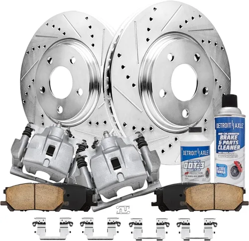 Miniatura 41 de Detroit Axle - Kit de freno delantero para Ford Explorer Mercury Mountaineer 2002-2005 Bujes de rodamiento de rueda perforados y ranurados rotores