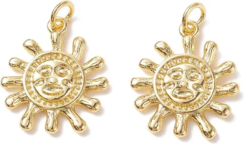 Miniatura 16 de UR URLifeHall 10 dijes de galletas de la fortuna, chapados en oro de 18 quilates y latón para hacer aretes, collares y pulseras